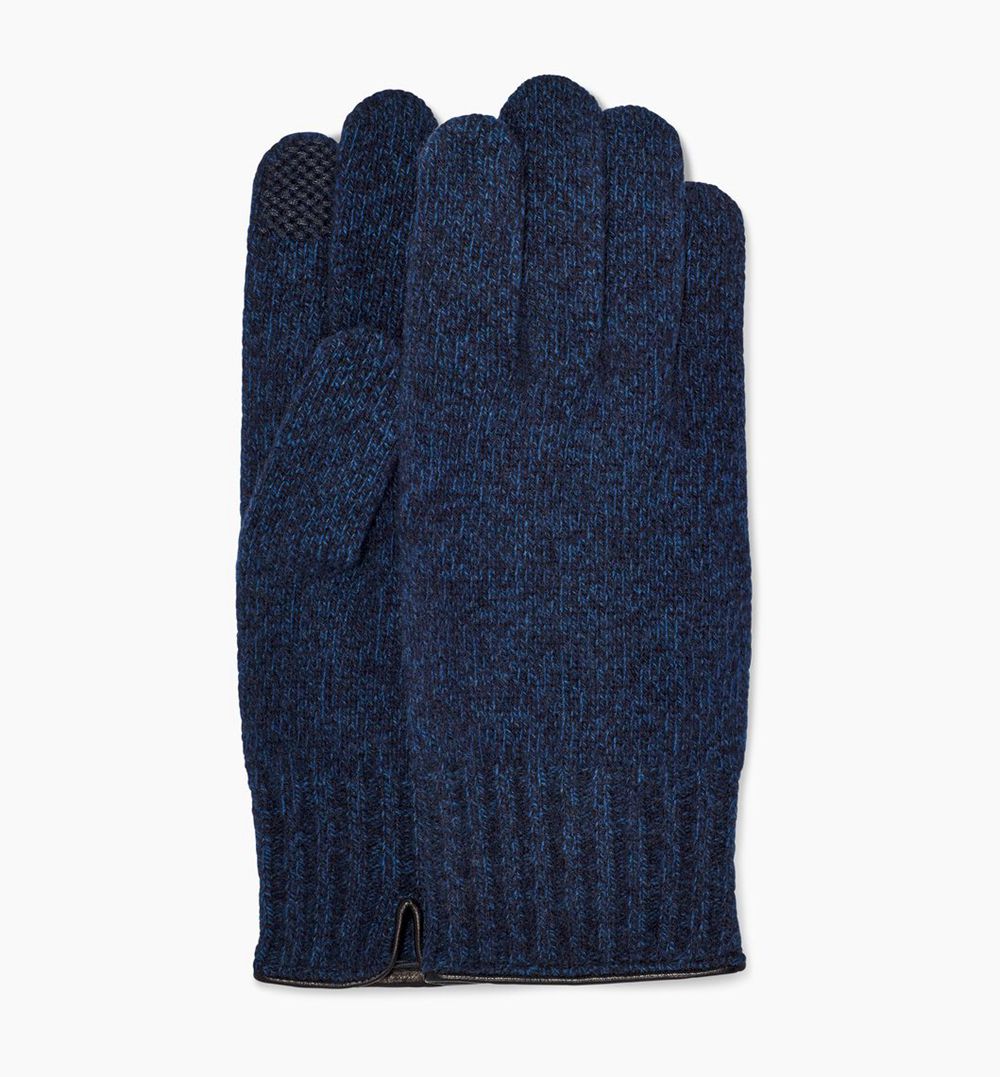 Ugg Gloves Canada - Ugg Men's Eastwood Rib Knit Blue